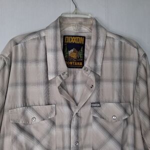 Dixxon Montana D-Lux Bamboo Blend Mens Casual Pearl-Snap Button Shirt 2X Grey